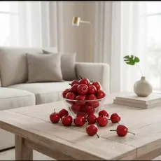 Kit com 36 Mini Maças Verdes ou Vermelhas Frutas Artificiais Decorativas Realista