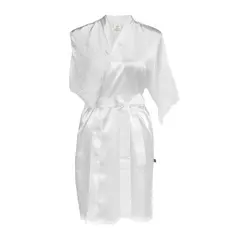 Robe Roupão de Cetim com manga curta com renda Noiva, Mãe da noiva, madrinha, casamento