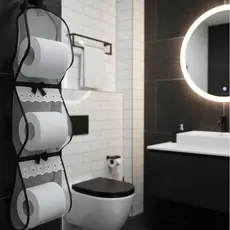 Porta Papel Higiênico Suporte Organizador de Banheiro Resistente Decoração Prático Filo Armado Bordado Inglês Banheiro