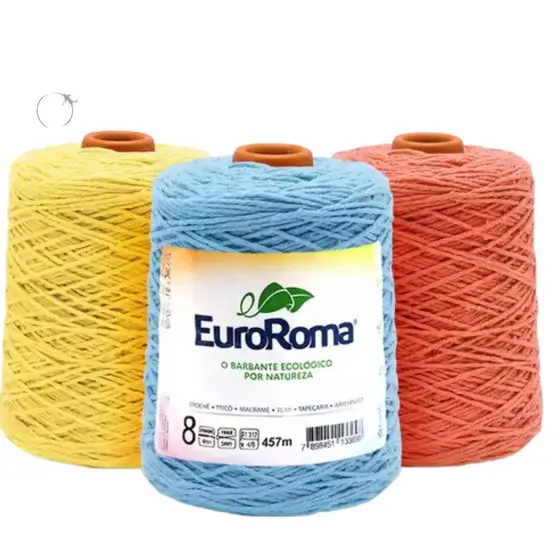 Barbante Euroroma 600g Fio Nr 8 457m - Diversas Cores - Tricô / Crochê