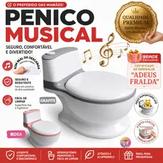 Privadinha Troninho Infantil Musical com Som Real de Descarga Penico para Desfralde até 32kg