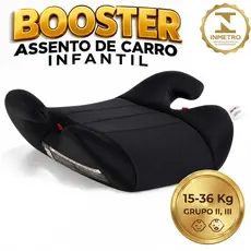 Assento de Carro Infantil Booster Banco de Elevação 15 a 36kg Cadeirinha para Viagem Fit UP Preto