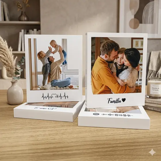 Kit 8 Quadrinhos de Mesa Decorativo com Foto - Personlizado - Mães - Namorados - Sala Decoração