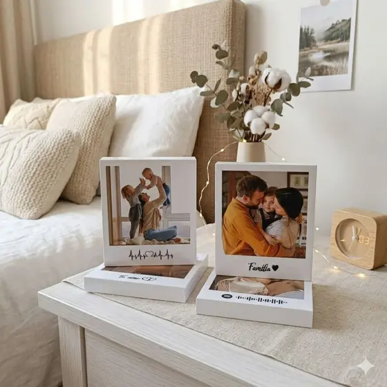 KIt 9 Quadros Mesa Personalizados com Foto — Presente Dia Mães - Namorados, Casal, Amor, Quadro Decorativo - Sala