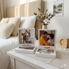 KIt 9 Quadros Mesa Personalizados com Foto — Presente Dia Mães - Namorados, Casal, Amor, Quadro Decorativo - Sala