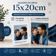 Kit 2 Quadros 15x20cm - Personalizado com foto - Presente Dia dos Pais - Criativo Namorados -  Quadro Decorativo Sala