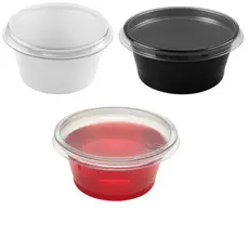 Pote Molheira Preta Branca e  Cristal 30mL com Tampa Pacote com 50, 100,150 & 200 Unidades