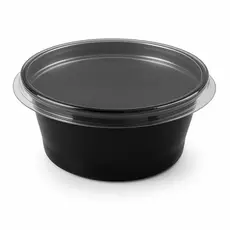 700 Potinho Preto Molheira Pote Descartável Molho Com Tampa 30ml