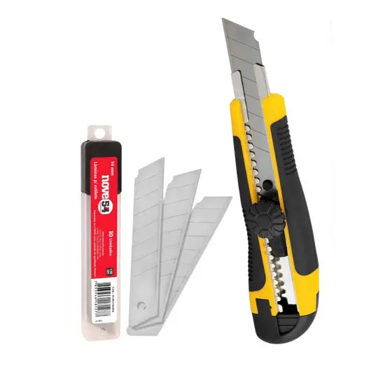 Estilete Profissional Emborrachado Com Trava 18mm.