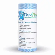 100 Unidades Pano de Limpeza Azul PanoFlex 25x30cm Alta Absorção Multiuso