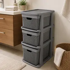 Gaveteiro Organizador Chão Plástico 3 Gavetas 15l Moderno Jutta  Casa Cozinha Doméstico Resistente