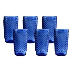 Jogo 6 Copos Wheaton Barroco Azul 255ml Vidro