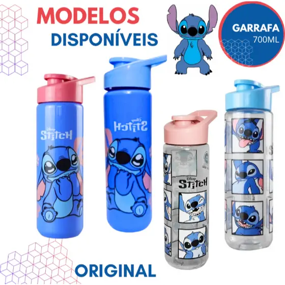 Garrafa Squeeze Stitch tampa abre fácil e alça