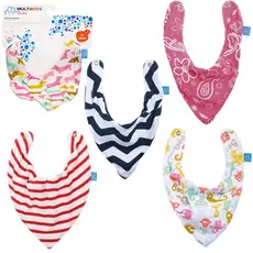 Kit Babador Bandana Multikids 100% Algodão Anti-Alérgico | Super Absorvente Vários Modelos Unissex