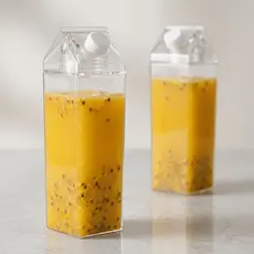 Garrafas Acrílico Transparente Caixa De Leite Geladeira Leite Suco Bebidas Água Chá