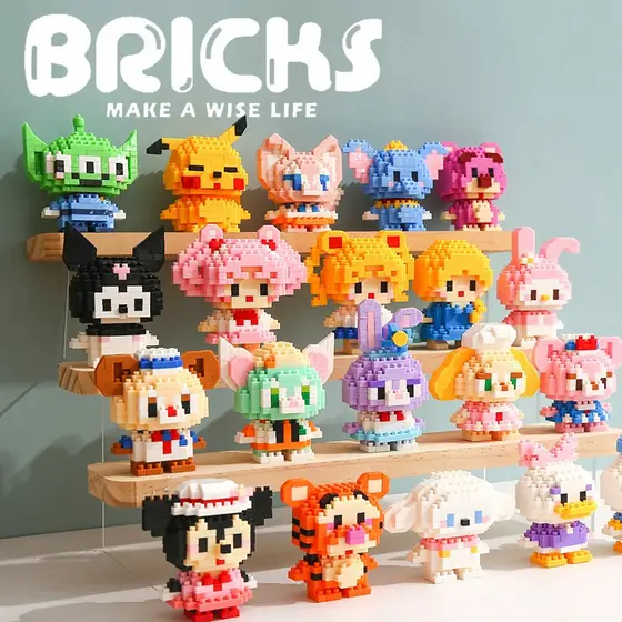 Blocos de Montar Mini Colecionáveis Personagens Animação Bonecos Figuras Kit