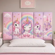 Cabeceira de Cama Infantil Menina Unicórnio + Fita de Fixação Dupla Face - Envio Imediato