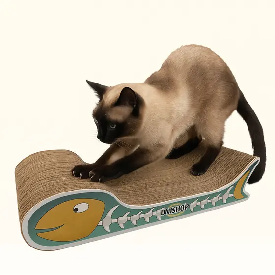 Arranhador de Papelão Para Gatos Peixe Formato Peixinho Cama Gato Unishop