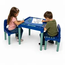 Mesinha Colorida Mesa Educativa Infantil Didática Numeros e Letras 2 Duas Cadeiras Bebê