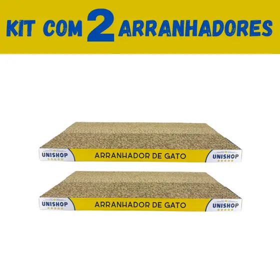 2 Arranhador Para Gato Papelão Ondulado 100% Resistente Brinquedo Anti-Stress Premium - Unishop