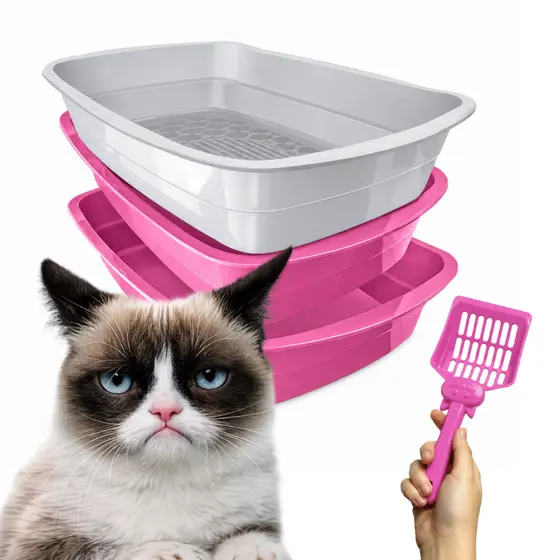 Banheira Caixa De Areia Higiênica Gatos 3 Peças Alta Qualidade Bandeja Banheira Sandbox