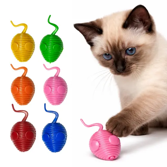 Rato Ratinho Maciço Resistente Para Gatos Pet Brinquedo Interativo Friso Antiestresse Mordedor