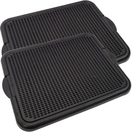 Kit 2 Sanitário Canino Grande Tapete Higiênico Xixi Plástico - Preto