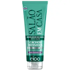Eico Leave-in Creme Hidrata Nutre Modelador Ondulados e Proteção Térmica Salão Em Casa Cachos Definidos 250ml Filtro UV