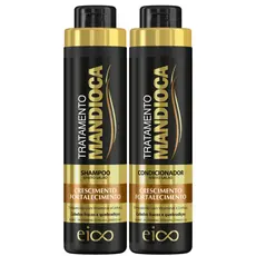Eico Tratamento Mandioca Shampoo Hidratação 800ml + Condicionador Leave-in 750ml Força Crescimento