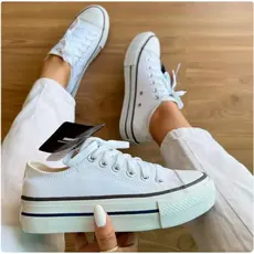 Tenis Branco Estiloso Casual Feminino Masculino Lançamento RAS Sapato Confortavel Leve Macio Academi