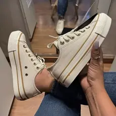 Tênis Plataforma Feminino Couro ou Tecido Casual Clássico Retrô Dia a Dia