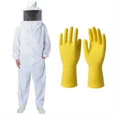 Roupa Apicultor Kit Macacão Apicultura Completo Profissional Com Luva e Máscara Mexer Criar Abelha Tirar Colher Mel