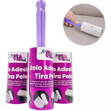 Kit Rolo Adesivo Tira Pelos em Roupas 20 Folhas Adesivas Grande Duração