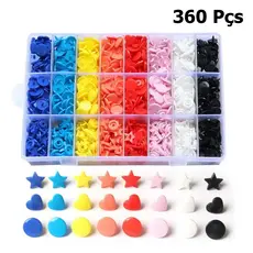 Kit Botões de Pressão Coloridos Snap Plástico Tic Tac Coração Estrela Redondo Artesanato Costura