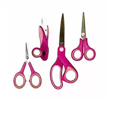Kit 4 Tesouras Profissionais Rosa Corte Costura Patchwork