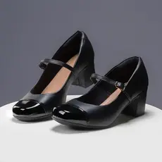 Sapato Scarpin Feminino Mary Jane Bico Quadrado Salto Baixo 5,5cm Confort Leve Macio