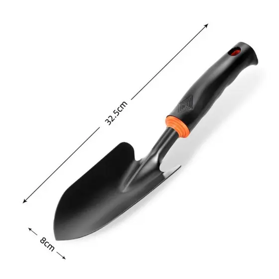 Pá De Jardinagem Cabo Emborrachado Kit Com 2 Em Metal Pazinha Para Jardim Espátula Tesoura Poda Pa