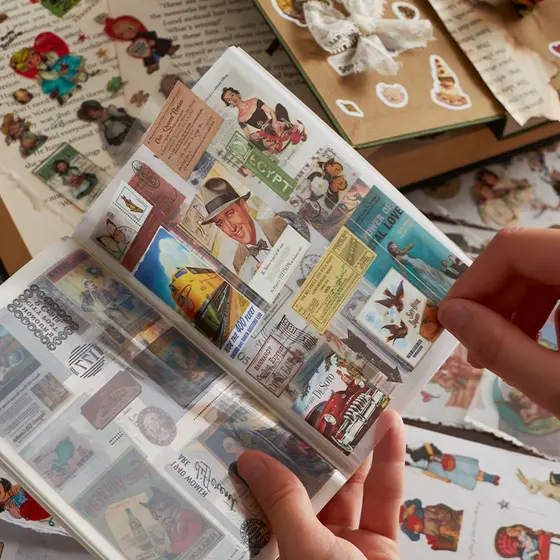 Journamm 20 Páginas Adesivos Vintage Livro DIY Scrapbooking Suprimentos Deco Ins Estilo Junk Journal Material De Papelaria