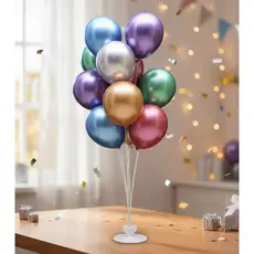 Suporte Para Balão com 12 Hastes Detalhe na Base Coração