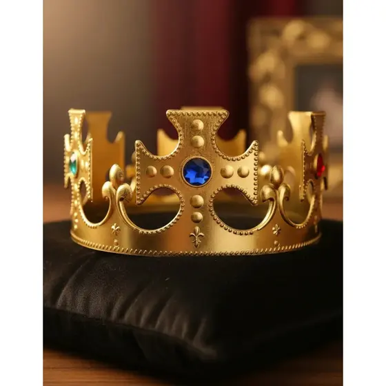 Coroa de Rei Dourado Regulável Cosplay Fantasia