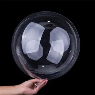 50 Unid. Balão Bubble 24cm (10 Poleg.) Silicone Transparente ML