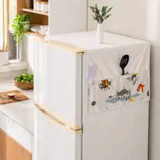 Capa Protetor Geladeira Impermeável Lavável Com Bolsos Laterais