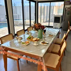 Toalha de Mesa Retangular 4, 6 e 8 Lugares Luxo Decoração De Cozinha Impermeável Renda Guipir