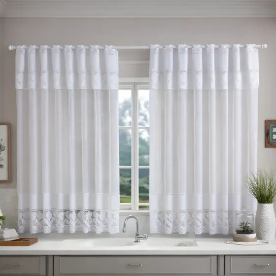 Cortina De Renda Para Cozinha 2,60m X 1,30m