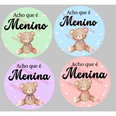 100 ADESIVOS DE CHÁ REVELAÇÃO -  Lembrancinhas de Chá de Bebê, Aniversário, Chá Revelação