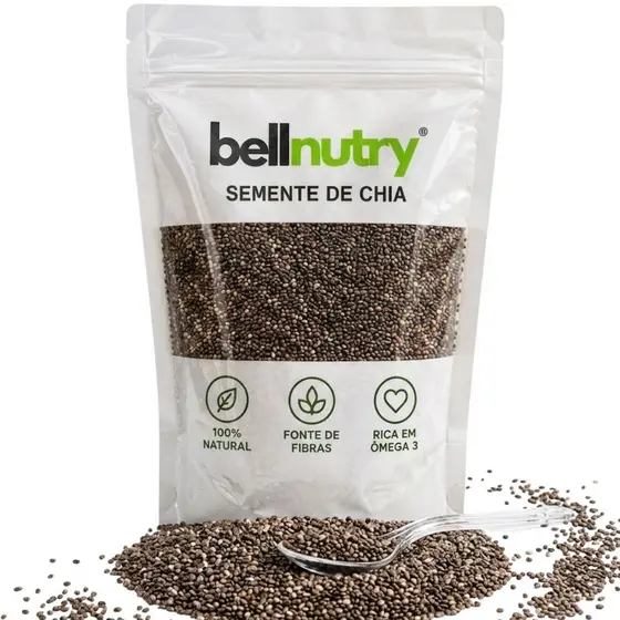 Semente de Chia 100% Natural Sem Glúten e Vegano - Bellnutry