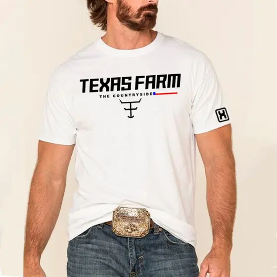 Camisa Camiseta Country T-shirt "TexasFarm" Linha Algodão Premium 30.1