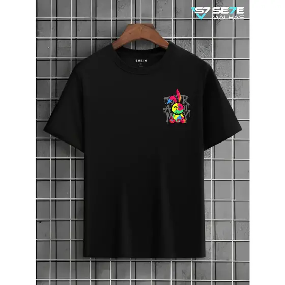 Camiseta Camisa Streetwear Coelho ursinho Promoção Linha Algodão Premium 30.1