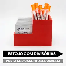 Organizador Estojo com Divisórias Porta Medicamentos e Dosagem Suporte