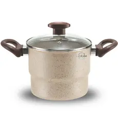 Cuscuzeiro 16 Antiaderente Com Tampa Vidro Teflon Cuscuz Nordeste Cuscuzeira Creme